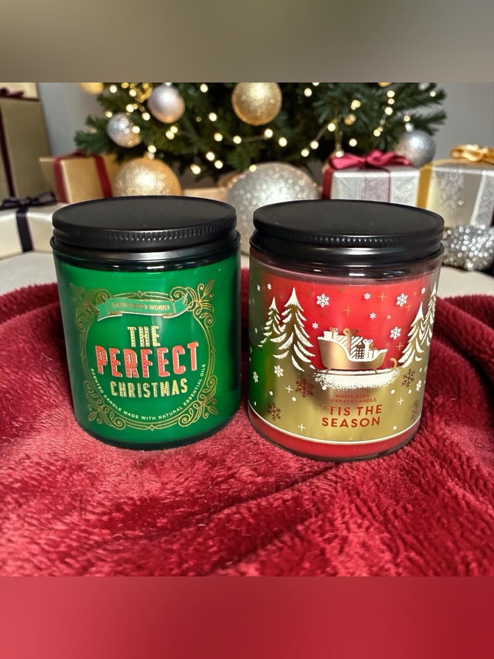 🩷♥️B2G1 FREE♥️BBW♥️The Perfect Christmas & Tis the Season Single Wick Candle Duo